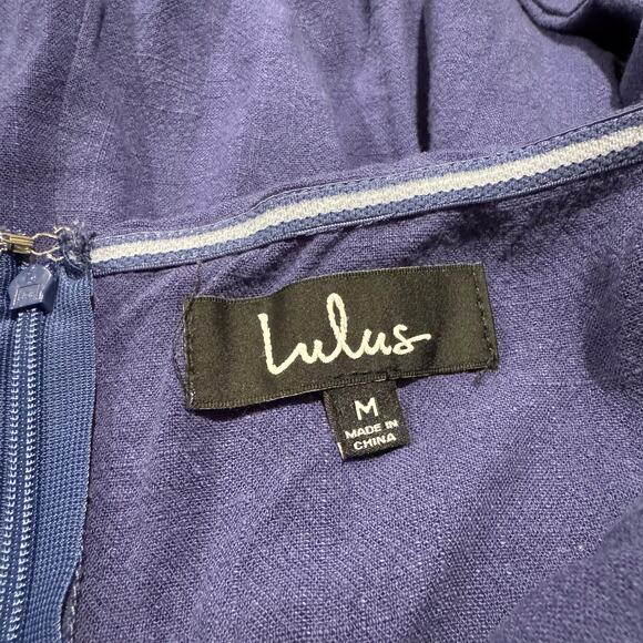 NWT Lulus Jumpsuit Lanah Y2K Boho Coastal Minimalist Strapless Linen Size Medium - Picture 3 of 8